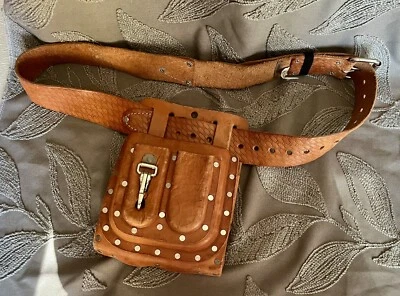 Sillín de cuero herramienta liniero estilo mecánico bolsa tejido sello cinturón AWP Foto 1 de 4