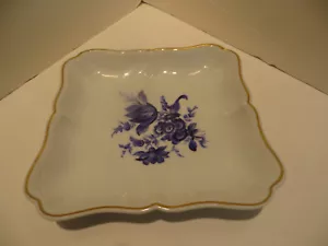 Vintage Ricard Ginori Savona 8" Quadratische Servierschale Blau Blumen Italien Sehr guter Zustand - Bild 1 von 5