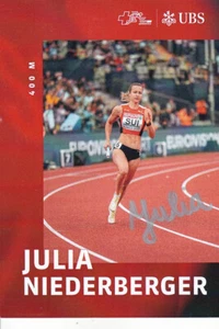 Julia NIEDERBERGER, Svizzera, 8. Piazza Mondiali 2022 Atletica, Autografo Originale - Foto 1 di 1