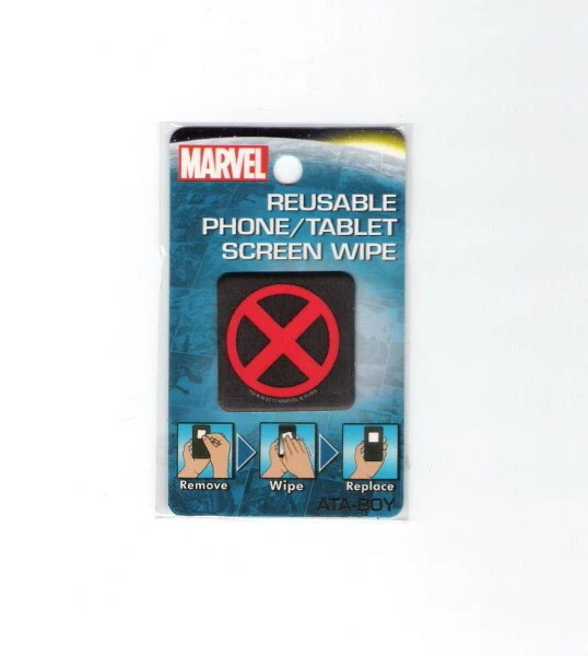 ATA-BOY Marvel Comics X-Men Logo Image Reusable Phone/Tablet Screen Wipe, NEW UNUSED