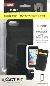 Neu EXACT FIT schwarz 2-IN-1 Techcase - hält Ihr Telefon + Kreditkarten - Bild 1 von 3