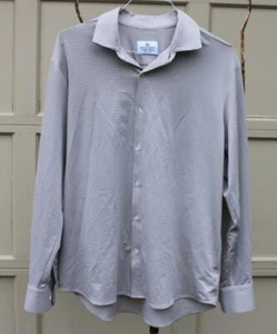 Mizzen + Main Brown Gingham Check Plaid Nylon Shirt Trim Fit XL Button L1 - Picture 1 of 3