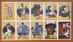 1991 Upper Deck Baseball Hank AARON Baseball Heroes set of 10