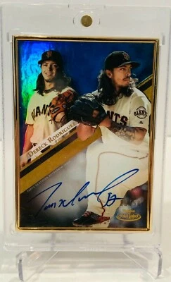 2019 Topps Gold Label Dereck Rodriguez Gold Frame Blue Parallel Auto 23/50 - Image 1 of 2
