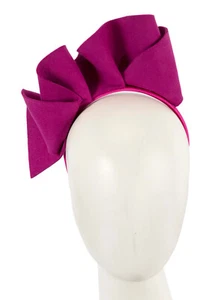 Fuchsia felt autumn & winter racing fascinator Max Alexander RRP $139 - Bild 1 von 5