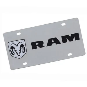 Dodge Ram Dual Logo License Plate (Chrome) - Picture 1 of 4