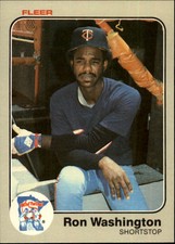 1983 Fleer Minnesota Twins Baseball Card #626 Ron Washington Rookie