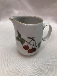 Royal Worcester Evesham Gold Creamer Jug Cup Mixed Fruit Cherry Peach - Picture 1 of 7