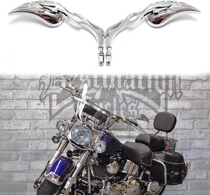 Chrome Teardrop Rear View Mirrors For Harley Big Dog Chopper Bulldog K-9 Mastiff - Picture 1 of 11