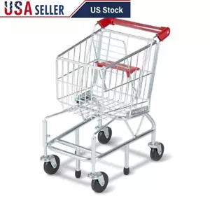 Mini Shopping Cart Sturdy Metal Frame 360 Degree Wheels Pretend Play Gift Kids - Picture 1 of 6