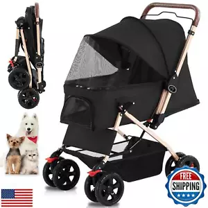Ingborsa Pet Dog Stroller for Cats and Dog Four Wheels Carrier Strolling Cart - Picture 1 of 5