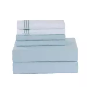 MarCielo 400TC 100 % Baumwolle Bettbezug Set 5-teilig gewaschene Baumwolle Bettbezug, massiv - Bild 1 von 5