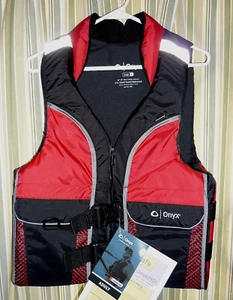 TYPE III PFD by Onyx Pro Select Fishing Vest UNISEX LARGE 40/44 " chest RED BLK - Picture 1 of 9