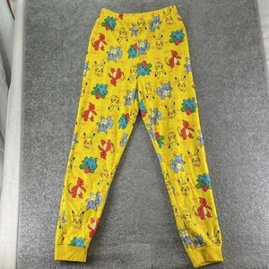 Pokemon Pajama Pants Sleep Yellow Pikachu Charmander Boys Size 14 16 - Picture 1 of 9