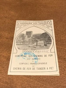 Raro - Guía de folleto de horarios de trenes de Marruecos 1928 - Tánger Fez - Imagen 1 de 6