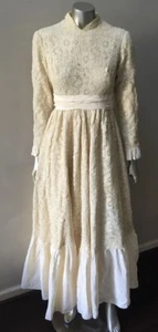 Maxi Vestido de Novia Gunne Saxo Crochet Recorte Vintage Años 50 Largo de Boda S - Imagen 1 de 6