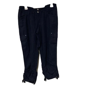Nuevos Pantalones INC Lino Calce Curvilíneo Carga Piernas Fruncidas Talla 6 - Imagen 1 de 10