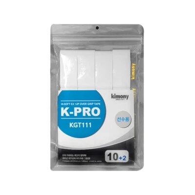 Kimony K-PRO Tennis Racket Over Grips Racquet Grip White KGT111 (10+2)