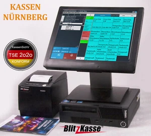 15" GASTRO-Kassensystem mit BLITZKASSE Kassensoftware bis 50 Tische, TSE-konform - Bild 1 von 10