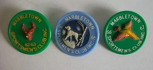 Lot of 3 Vintage MARBLETOWN SPORTSMEN'S CLUB Pins, Ulster County NY - Picture 1 of 2