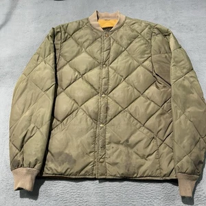 Vintage 70s Eddie Bauer Premium Goose Down Quilted Puffer Jacket Sz L Grey - Picture 1 of 9