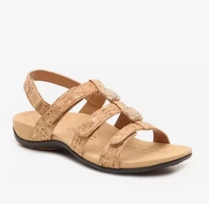 Sandalia Vionic Ámbar con Tiras Corcho Dorado Mujer 8 Todas las Correas Ajustable Comodidad - Imagen 1 de 9