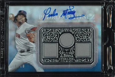 2021 Topps Sterling Triple Patch Auto- Pedro Martinez- 8/10- Game Used- Red Sox! - Image 1 of 2