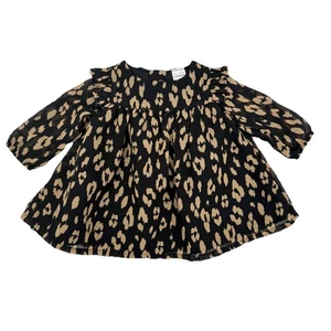 Carter's Size Newborn Girl 1 Piece Cheetah Leopard Print Lined Dress Sassy Chic - Picture 1 of 9