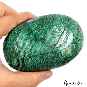 3750 Ct Natural Brazilian Emerald Oval Cut Both Side Carving Earth Mined Gems - Picture 1 of 7