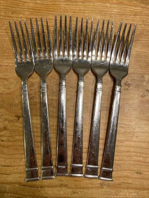 6 tenedores de cena Heritage Mint BENTLEY 7 3/4" acero inoxidable brillante 18/10 China Foto 1 de 4