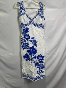 Farm Rio Off-White Floral Cascade Wavy Midi Dress Size M - Bild 1 von 5