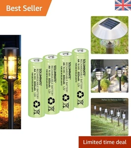 Rechargeable 4xAA Solar Light Batteries 1.2V 600mAh NiMH | UK Stock Available - Picture 1 of 8