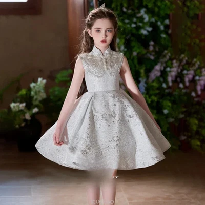 Conjunto de rendimiento para niños Vestido de fiesta formal Niñas Anfitrión Vestido corto de princesa Foto 1 de 4