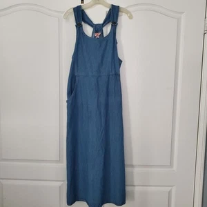 The VERMONT COUNTRY STORE womens Sz M. Denim Jumper DRESS lagenlook Vintage - Picture 1 of 10