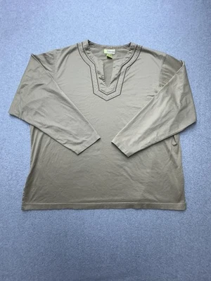 Camisa Cubavera Para Hombres 2XL Tostada Manga Larga Bordada Pullover Informal Algodón Top Foto 1 de 4