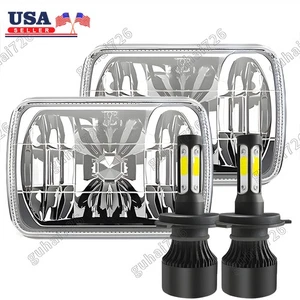 7X6 5X7 Inch Square LED Headlight For Chevy Chevette 1979-1987 H6054 H6014 H5054 - Foto 1 di 24