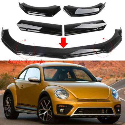 Front Bumper Lip Spoiler Splitter Body Kit Glossy Black For VW Volkswagen Beetle Foto 1 de 4