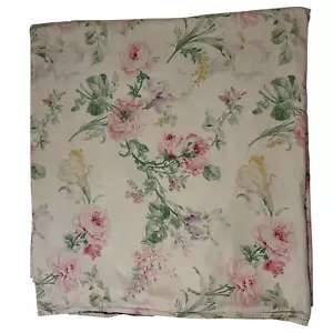 Ralph Lauren Therese King Flat Sheet Vintage 100% Cotton Cottage Shabby Floral - Picture 1 of 5