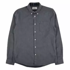 Barbour Herringbone 1 Tailored Shirt in Grey Marl - MSH4546/GY52 - Picture 1 of 3