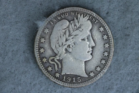1915-D 25C BARBER SILVER QUARTER DOLLAR US Type Coin BW459 Cover