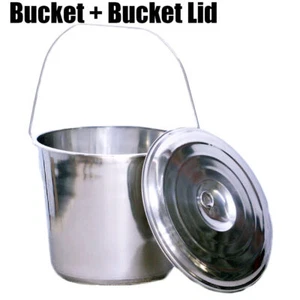 Stainless Steel Bucket with Handle 5Ltr HDuty Premium Quality NewModel - Picture 1 of 11