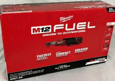 Milwaukee M12 FUEL 3/8" High Speed Ratchet Kit Brushless Cordless 2567-22 NEW - Image 1 of 2