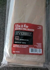 Everbilt 12"x 4" Ceiling & Wall Register White Smooth glide Damper 334 212 - Picture 1 of 2