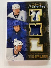 2007-08 OPC Premier Rare Remnants Gold Triple Patch Mats Sundin Steen Bell 1/3
