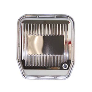 Raised Finned Chrome Steel Transmission Pan for Ford AOD - Picture 1 of 1