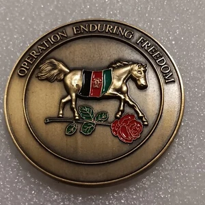 Challenge Coin Army SGM Mark Kramar OPPERATION ENDURING FREEDOM Horse Rose - Picture 1 of 5