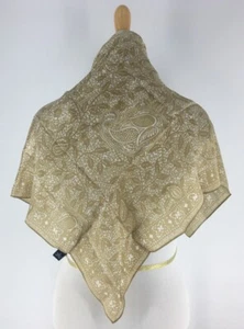 Honey Vintage 31" X 31" Ladies Silk Scarf Rolled Edge Light Tan - Picture 1 of 7