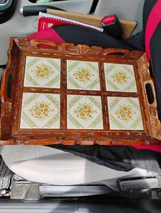 Decorative Wood Serving Tray - Picture 1 of 3