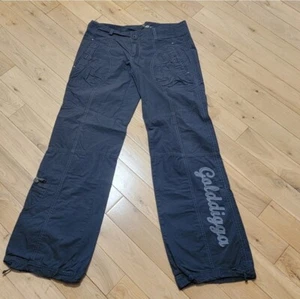 Golddigga Y2K Grey Faded Distressed Black 100% Cotton Cargo Pants size M - Picture 1 of 10