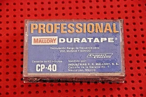 CINTA CASETE EN BLANCO MALLORY PROFESSIONAL DURATAPE CP 40 TIPO I (1) (NUEVA) - Imagen 1 de 5